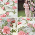Tong Gu Lace Fabric Organza 3D Pink Chiffon Rose Floral Embroidery Wide 55 in (Length 1 m/39 in)...