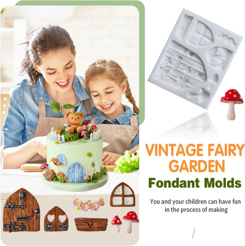 SK 3D Fairy House Christmas Silicone Fondant Mold Cake Decorating Pastry Gumpaste Tool...