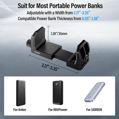 Sirui Universal Power Bank Holder, Aluminum Adjustable Power Bank Clamp Mount for Camera, AM-BM......