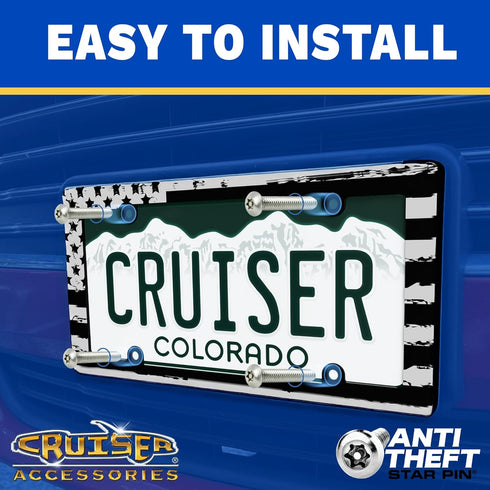 Cruiser Accessories 22230 Barbed Wire II License Plate Frame, Chrome, 1 Frame...