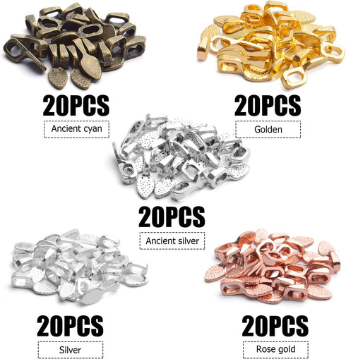 BronaGrand 100pcs Spoon Glue on Bails for Earrings Pendants Charms Jewelry Making Crafting,15x5x5mm...