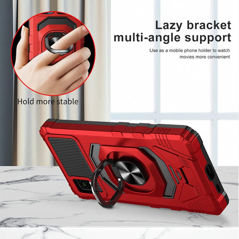 Ailiber Case for TCL ION Z, Cricket TCL IONZ Phone Case with Tempered Glass Screen Protector, Ring Kickstand for Magnetic Car Mount, Military Grad...