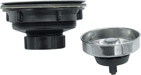 Basket Strainer 4 Inch Kitchen Sink Steel Drain with ABS Base and Removable Strainer Assembly, for American Standard Kitchen Sink with 3-1/2 Inch ...