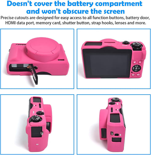 Camera Case for Canon Powershot G7 X Mark III Digital Camera, Silicone Soft Camera Case with Button Marker Removable Lens Cover Protective Body Sk...