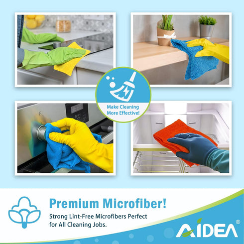 AIDEA Microfiber Cleaning Cloth, 8PK, All Purpose Microfiber Towels, Absorbent Cleaning Rags Kitchen Towels, Lint Free Dusting Cloth for House, Ki...