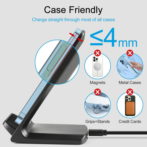 Wireless Charger for Samsung Galaxy S24+ | S24 Ultra | S23 | S22 | S21 | S20 FE | S10 | S10e | S9 Plus | S8 | Note 20 | 10 | 9 | 8 | Z Flip Fold 5...