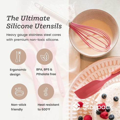Starpack 'Whip it Good' Silicone Whisk for Nonstick Cookware - Non Scratch Whisk Heat Resistant 600°F - Kitchen Whisks for Cooking, Baking & Stirr...