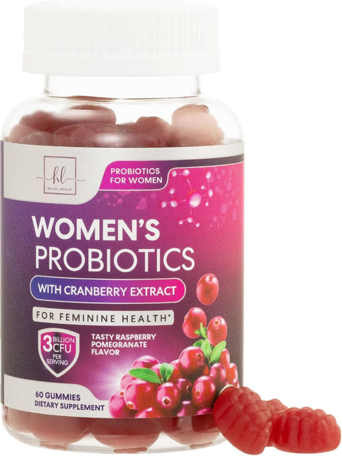 Women's Probiotic - Probiotics for Women Gummy for Digestive Health, Vaginal pH, Urinary & Immune Health Support, 3 Billion CFU w/Cranberry, Probi...