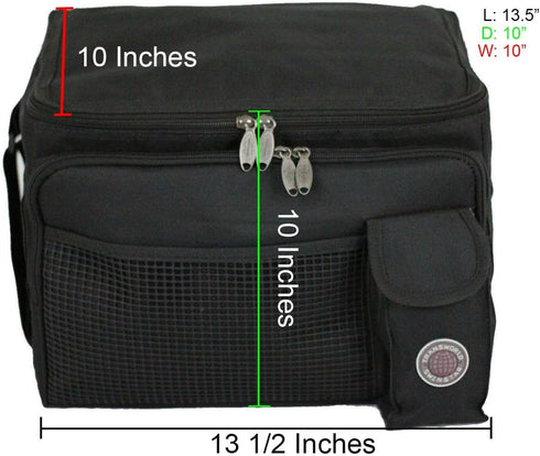 Transworld Durable Deluxe Insulated Lunch Cooler Bag (Many Colors and Size Available) (13 1/2"x10"x10", Black)...