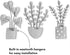 Americanflat Three Metal Plants Wall Décor Set - 6.25x10 Plants as Outdoor Metal Wall Art Decorations - Modern Style Wall Hanging Décor for Patio,...