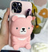 UnnFiko Wallet Phone Case for iPhone 7 Plus 8 Plus 3D Cartoon Cute Bear Purse Stand Holder Soft Silicone Protective Case for Girls Women Pink...