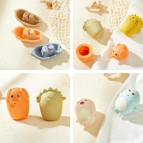 Bath Toys Animal with Bath Boats for Toddlers/ Infants 6 - 12- 18 Months,11 PCS Bath Toy for Babies Water Table Toys Toddler Birthday Gift for Pre...