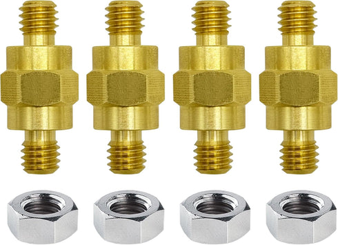 Ampper 3/8"-16 Brass Stud Side Post Battery Terminal Bolt, Standard Battery Side Post Extender Stud Compatible with GM Post, Pack of 4...