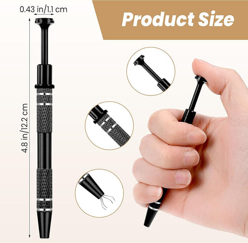 3Pcs 4 Prongs Jeweler's Pick up Tool, Stainless Steel Piercing Ball Grabber Tool, 4-Claw Pick up Tool for Small Parts Pickup, Pick Up Tool for Tin...