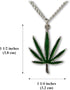 Marijuana Weed Pot Leaf Green Enamel on Silver Finish Pewter Pendant Necklace...