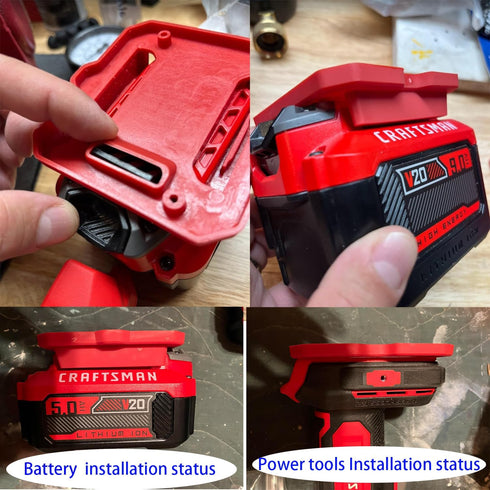 5 Pack Battery Holder for Craftsman 20V Battery Mounts Dock Holder (w/10 Screws, No Battery) and 2 Pack Tools Drill Mount Holder Fit for V20 Craft...
