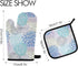 Dahlia Flower Oven Mitts and Pot Holders Sets Heat Resistant Non Slip Daisy Sunflower Oven Gloves Hot Pads Insulated Washable for Cooking Baking B...