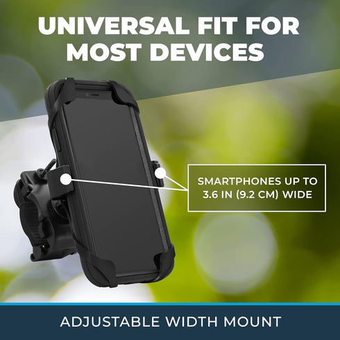 Roam Universal Cell Phone Holder Net Mount - Adjustable Up to 3.6" W x 7" L - 360° Rotation - Hands Free Navigation System for Motorcycle eBike Di...