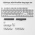 Owpkeenthy 128-Key Japanese White PBT keycaps Custom Minimalist 75 Percent XDA Keycap Set for 60% 65% 75% Fullsize MX Switches MAC Mechanical Keyb...