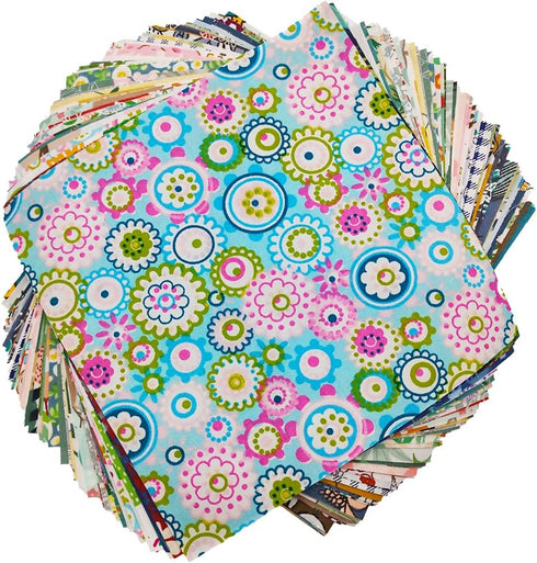 Fat Quarters Fabric Bundles, 50 pcs/lot Top Cotton 5.9" x 5.9" (15cm x 15cm) Squares Patchwork, Precut Quarter Sheets & Different Pattern for DIY ...