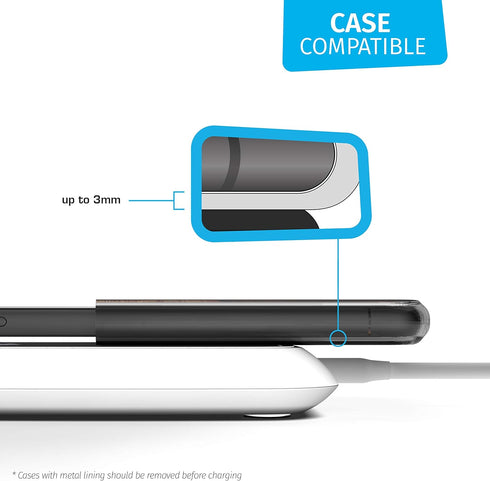 ZENS Wireless Single Qi Charging Pad with 10 Watt Power Output, Works with Apple iPhone, Samsung Galaxy, and All Other Qi-Enabled Devices, White...