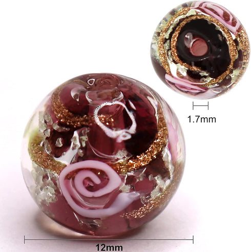 Artsy Crafts 20 Pcs Assorted Glow in The Dark Firefly Beads 12mm European Lampwork Luminous Glass Beads for Jewelry Making Charm Bracelet Necklace...