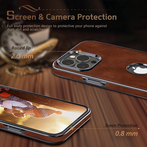 LOHASIC for iPhone 14 Pro Max Case, 6.7" 2022 Slim Leather Anti-Scratch Logo Visible Designed Protective Shockproof Phone Cases Compatible with iP...