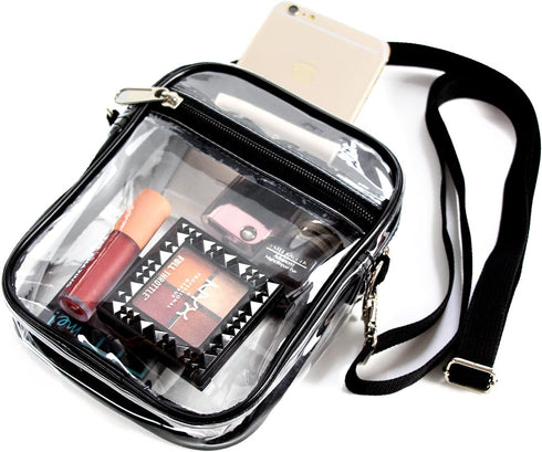 Clear Bag Stadium Approved, Clear Crossbody Purse Bag with Front Pocket for Concerts Sports Events Festivals...
