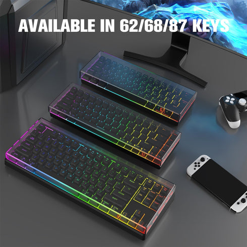 SELORSS Gaming Keyboard Dust Cover Mechanical Keyboard Cover Premium Clear Acrylic Keyboard Cover for 60% Compact 68 Keys Gaming Keyboard Keychron...