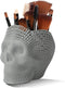 Skull Makeup Brush Holder, Vanity Desk Organizer, Pen & Pencil Holder for Desk - Gothic Home Decor and Horror Gifts for Women...