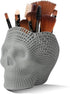Skull Makeup Brush Holder, Vanity Desk Organizer, Pen & Pencil Holder for Desk - Gothic Home Decor and Horror Gifts for Women...