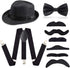 Beelittle 1920s Boys Old Man Costume 52cm Fedora Hat Suspenders Bow Tie Set Adjustable Y Back...