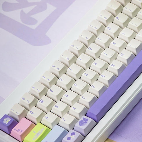 Hyekit PBT Keycaps - Cherry Profile Custom Keycaps, 144 Keys, Dye-Sublimation, Orchid Plant Theme Keyboard Keycap Set for Mechanical Keyboard, Key...