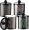 SheeChung 4 Pack Plastic Acrylic Bathroom Vanity Countertop Canister Jars with Storage Lid, Apothecary Jars Qtip Holder Makeup Organizer for Cotto...