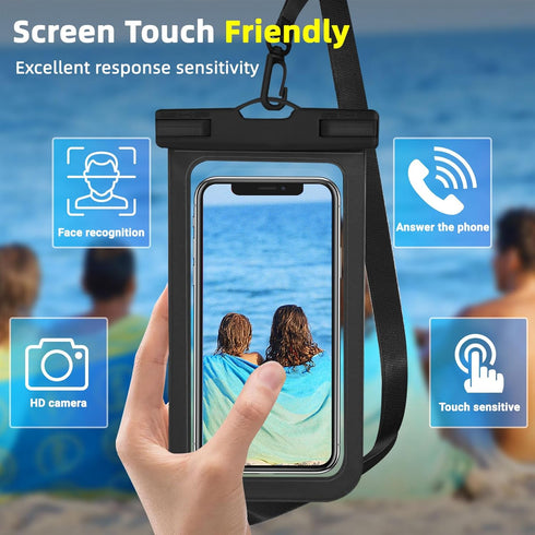 Waterproof Phone Pouch, IPX8 Waterproof Cell Phone Case for iPhone 15 14 13 Pro Max Plus Galaxy S22 S23 up to 7" Essential Dry Bag for Beach Cruis...