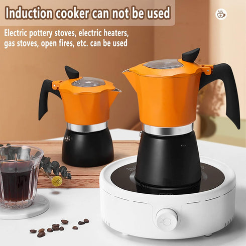 Aluminum Coffee Maker 150ML, Cuban Coffee Maker, Italian Coffee Maker, Stovetop Coffee Maker Moka Pot for Classic Italian and Cuban Cafe Brewing, ...