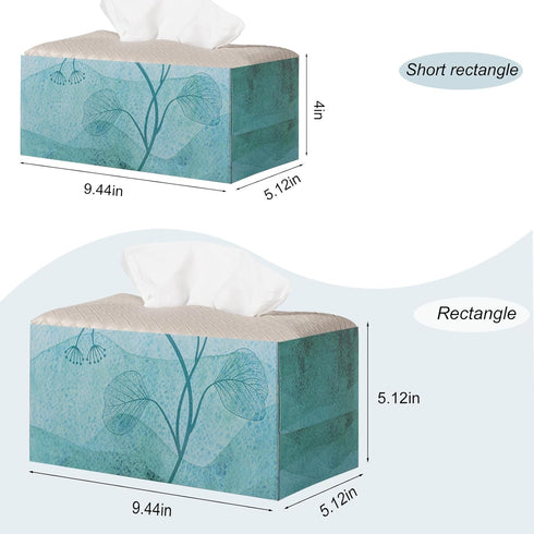 Tissue Box Cover PU Leather Tissue Holder Square Facial Tissue Case Facial Paper Organizer Dispenser for Bathroom, Vanity Countertop, Tabletop, Ca...