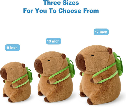 Ditucu Cute Capybara Plush with Turtle Backpack Kawaii Capibara Stuffed Aniamls Toys Plushies Hugging Gifts for Kids Brown 9 inch...