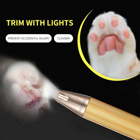 Dog Paw Clippers with LED, USB Rechargeable Professional Dog Grooming Kit, Low Noise Dog Paw Trimmer for Small Dogs and Cats Hair Around Face, Paw...