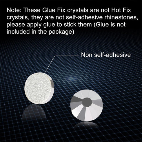 Jollin Glue Fix Flatback Rhinestones Glass Diamantes Gems for Nail Art Crafts Decorations Clothes Shoes 6.4mm (ss30 288pcs, Silver)...