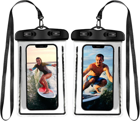 YSSOA Waterproof Cell Phone Case 2 Packs Waterproof Cell Phone Pouch for iPhone 16 15 14 13 12 11 Pro Max Mini XS XR 8 7 6S, Samsung Galaxy S21 S2...