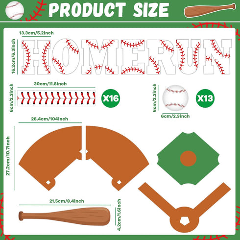 48Pcs Baseball Bulletin Board Set for Baseball Classroom Decorations Sports Bulletin Set Baseball Paper Cutouts for Classroom Baseball Sports Part...