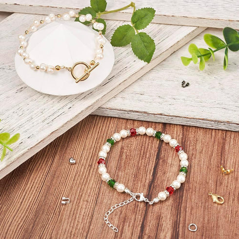 Pandahall 2045Pcs Jewelry Findings Kit 4 Colors Crimp Beads Covers Wire Guardians Jump Rings Lobster Claw Clasp Bead Tips with Pliers Beading Wire...