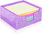 Acrylic Sticky Note Holder, Self Stick Note Pad Holder, 3.94 x 3.94 Inch Glitter Sticky Note Dispenser, Memo Pad Holder Dispenser Organizer for Sc...