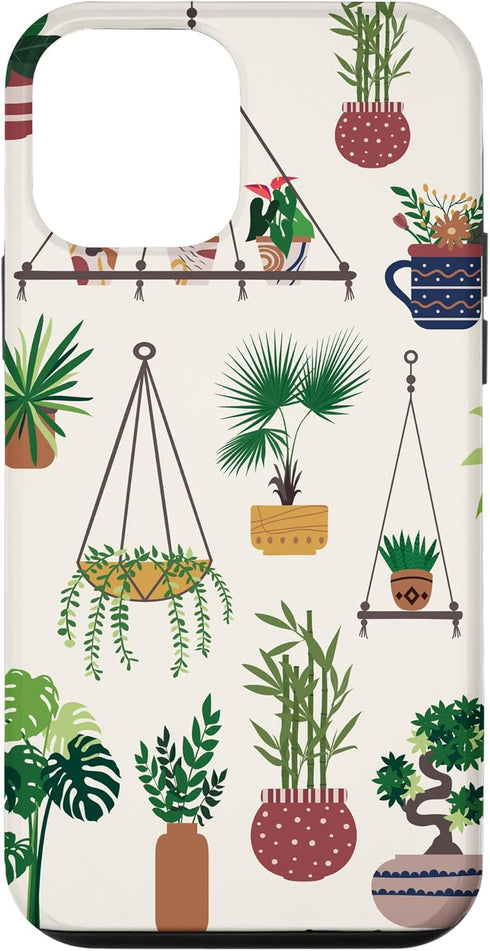 iPhone 12 mini Indoor and Outdoor Plant Illustrations | Boho Nature Art Case...