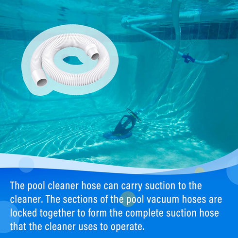 Universal Pool Vacuum Hose 48" Long Fit for Kreepy Krauly, Baracuda G3/G4, Hayward Navigator, Pool Vac Ultra and Most Automatic Pool Vacuum Cleane...
