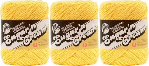 Bulk Buy: Lily Sugar 'n Cream Solids 100% Cotton Yarn (3-Pack) (Yellow #0010)......