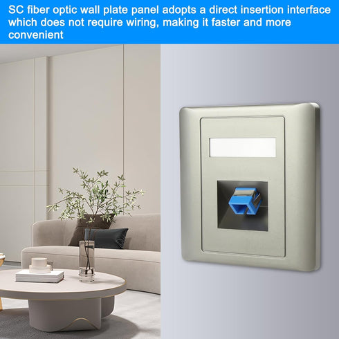 XMSJSIY SC Simplex Fiber Optical Wall Plate Panel Mount Coupler Connector Plug Jack SC Female to SC Female Simplex Fiber Module Wall Mount Network...