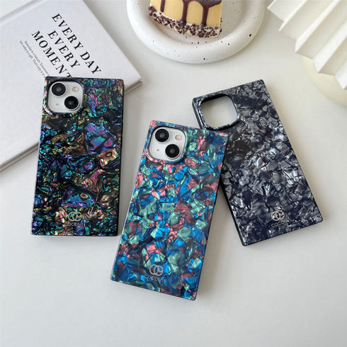 Cocomii - Square Case Compatible with iPhone 15 - Opalescent Pearl Protective Phone Case for Women, Aesthetic Square Edges with Iridescent Glitter...