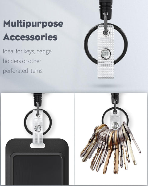 Uniclife Retractable Keychain for Badge Holder Heavy Duty Badge Reel for up to 8 oz Strong ABS Casing with Stainless Steel Spring Coil 31.5 Inch S...